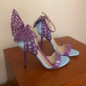 JJo Fox Blue Purple New Unique Crazy Heels 38 (7.5/8) think spring! Easter 225